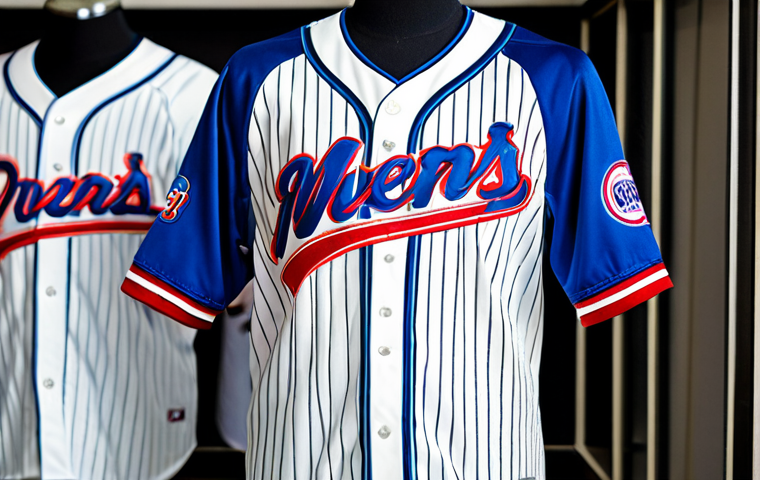 야구 유니폼 맞춤 제작 가이드 - A professional baseball team manager, fully clothed in a team jacket and slacks, standing on a baseb...