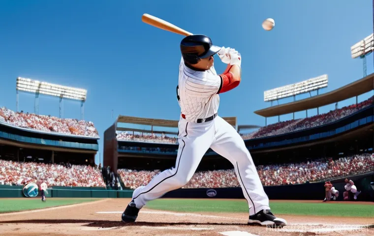 야구 기록 보유자 소개 - A powerful male baseball pitcher, wearing a full, clean, and modern baseball uniform, is captured mi...