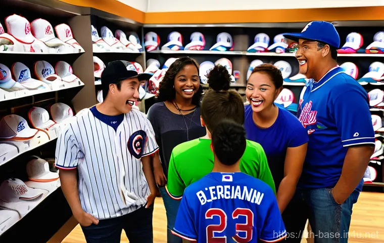 야구 관련 비즈니스 아이디어 - **Prompt:** A diverse group of excited baseball fans, including adults and teenagers, inside a brigh...