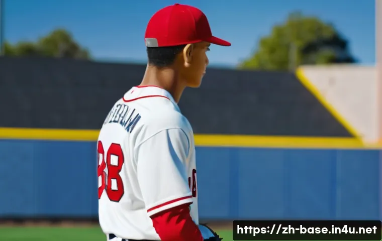 야구 훈련 프로그램 만들기 - A detailed scene of a young male baseball player wearing a clean, modern uniform and protective gear...