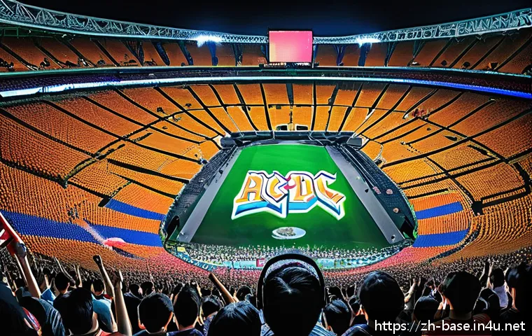 야구 경기에 적합한 음악 플레이리스트 - A vibrant baseball stadium scene at night, filled with enthusiastic fans waving flags and glowing LE...